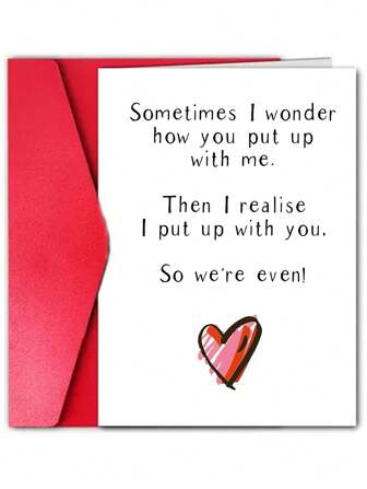 1pc Funny Anniversary Card - Wedding Anniversary Card - Birthday Cards For Him - Birthday Cards For Her - Witty Card For Husband - Banter Card For Wife Anniversary Card,Postcards,Greeting Cards,Blank Interior For Custom Message.,Christmas