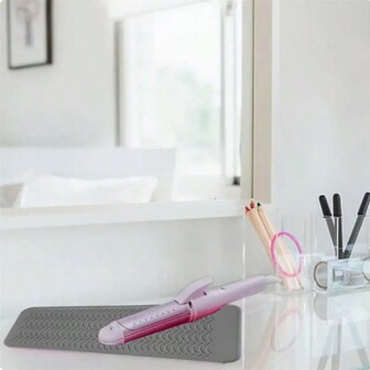 1入組矽膠捲髮直髮器收納袋，耐高溫袋套，適用於髮型造型工具