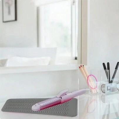 1入組矽膠捲髮直髮器收納袋，耐高溫袋套，適用於髮型造型工具