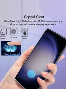 3pcs Full Coverage High Definition Anti-Scratch Anti-Shatter Tempered Glass Screen Protector Compatible With Samsung/Pixel/Honor/OPPO/VIVO/Realme/Infinix, Easy Installation, No Bubbles, High Hardness, Compatible With Cases Waterproof Shockproof Anti-Fall Anti-Fall Anti-Fingerprint - Clear - View 5