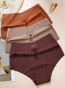 Aofeiqike 3 Packs Premium High-Waist Plus Size Women's Panties - Half Hip Coverage & High Cut Sexy Ice Silk Thongs, Comfortable Dopamine Style Triangle Underwea