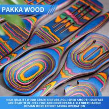 Bộ dụng cụ nhà bếp có tay cầm bằng gỗ đầy màu sắc 7 món (Bao gồm: Dao bơ, Máy chủ pizza, Skimmer, Muỗng phục vụ, Muỗng có rãnh, Máy chủ Spaghetti, Dụng cụ quay có rãnh) - Nhiều màu - Xem 4