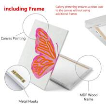 2 SZTUK/ZESTAW Styl Płótno Wall Art Łatwe do powieszenia Różowy motyl Wall Art Canvas Wystrój wnętrz Plakat na ścianę Estetyczny plakat Akwarela Motyl Art Różowy Modny wystrój wnętrz Dziewczyna Plakat na ścianę Estetyczny druk artystyczny (w ramce)