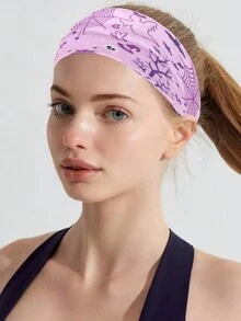 4入組萬聖節有趣雙性頭帶，簡約、防滑、吸汗、彈性、寬緩、柔軟材質，適用於瑜珈、跑步、健身及其他運動髮飾 - 彩色 - 查看 4