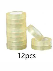6/12pcs 492.13 Inches Long Office Tape Transparent Small Tape For Sealing, Binding, & Stationery For Students - Multicolor - View 8
