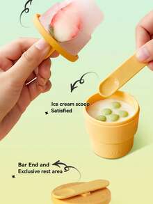 1pc Summer Ice Cream Cups - Silicone, Freezable & Oven Safe Dessert Containers - Multicolor - View 2