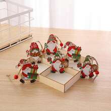 12 đồ trang trí Giáng sinh hình vuông bốn mặt bằng gỗ không có mặt cho người già, đồ trang trí treo cây thông Noel có hộp gỗ đóng gói, đồ trang trí treo làm quà tặng tiệc Giáng sinh, đồ trang trí theo chủ đề tiệc Giáng sinh, đồ trang trí tường nhà, đồ trang trí nhà nông trại, đồ trang trí cây thông Noel.,Giáng sinh - Nhiều màu - Xem 5