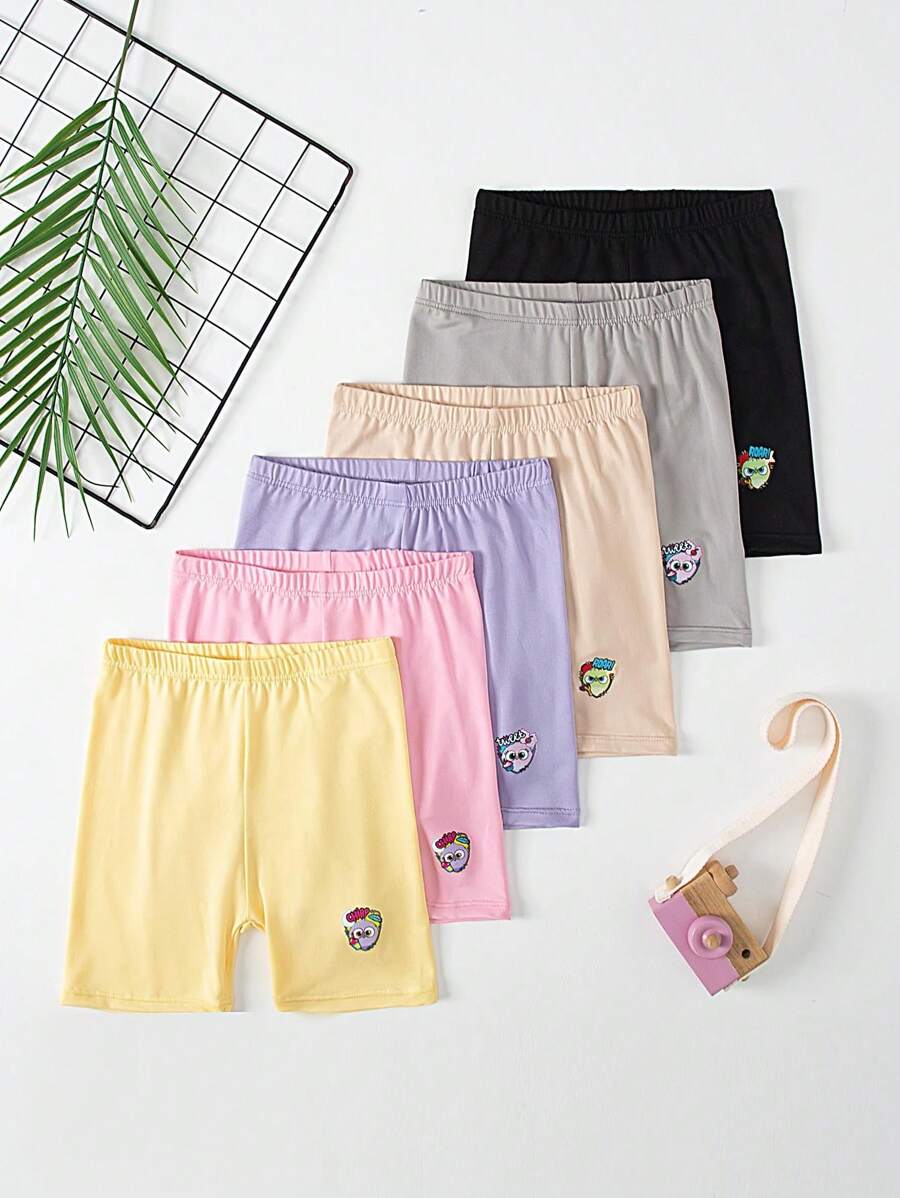 Angry Birds 愤怒的小鸟女童6条装薄款打底裤短裤纯色内裤，适合幼儿和青少年