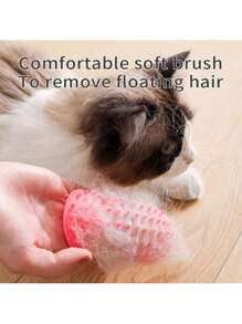 1pc/2pcs/4pcs Silicone Cat Self Grooming Tool, With Stick-On Hooks For Furniture Or Held By Hand, A Comb & Massage Tool - Multicolor - View 5