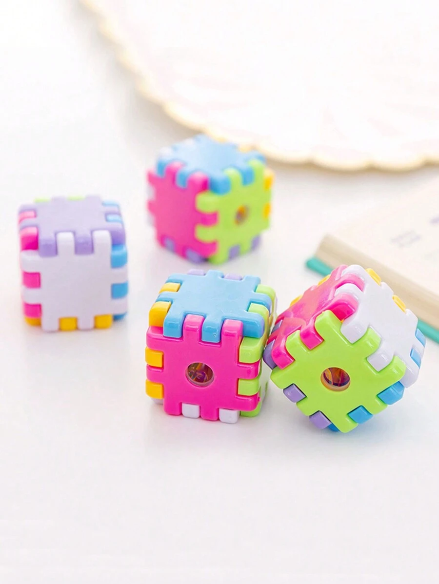 創意迷你方形手動筆刀，適用於學生、兒童，隨機混合顏色 - 彩色 - 查看 1