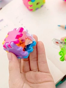 創意迷你方形手動筆刀，適用於學生、兒童，隨機混合顏色 - 彩色 - 查看 7