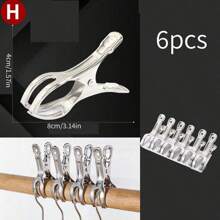 Pinza Para La Ropa De Acero Inoxidable En Varios Tamaños Con Clip Grande Fijo Para Colgar Ropa Y Mantas Y Resistente Al Viento - Plateado - Ver 19