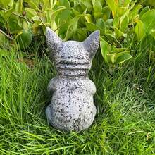 1入組打坐的法國鬥牛犬形狀花園/家居/戶外樹脂裝飾品，用於禪修和冥想 - 彩色 - 查看 6
