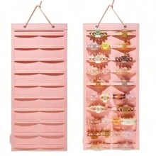 大容量16個緞帶髮夾收納架,嬰兒髮飾收納展示,強韌繩索,適用於女孩房間掛壁和嬰兒護理室裝飾