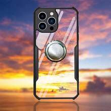 Estuche acrílico + TPU resistente a prueba de golpes con soporte para Samsung Galaxy A15 A25 A35 A14 A34 A24 A25 A53 A54 A55 A05 A05S A04 A04S S23 FE S24 Plus S24 Ultra, compatible con iPhone 15 Pro Max 12 13 Mini 14 Plus 11 14 Pro Max para Moto G54 G84 G32 G51 G13 G23 G14 G42 G73 E13 para Pixel 8 Pro 8A 7A 6 6A 9 7 Pro para Honor 90 Lite X6A X7 X7A X7B X8 X8A X8B, con soporte de anillo y soporte de apoyo - Negro - Ver 3