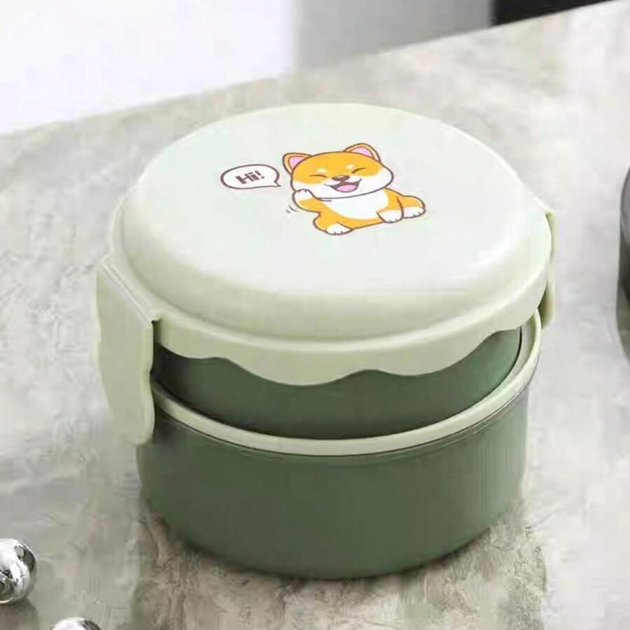 AMAZING VISION Set de 2 Trastes con tapa para lunch de niños y bebés - Verde - Ver 1