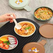 AMAZING VISION Set de 2 Trastes con tapa para lunch de niños y bebés - Verde - Ver 2