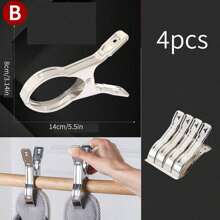 Pinza Para La Ropa De Acero Inoxidable En Varios Tamaños Con Clip Grande Fijo Para Colgar Ropa Y Mantas Y Resistente Al Viento - Plateado - Ver 4