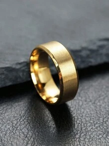 斜面哑光戒指 8 毫米宽男士戒指女士戒指简约个性化风格结婚戒指适合日常佩戴