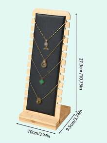1pc Detachable Bamboo Wooden Jewelry Necklace Display Stand, Collarbone Chain Organizer, Photo Shooting Prop Rack - Multicolor - View 3