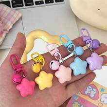 [Set da 5 pezzi] Portachiavi carino a forma di campanella e stella, ciondolo a forma di pentagramma della dopamina, regalo per studenti, amici e coppie, accessori decorativi per auto, borse, zaini, stile gotico e Y2K