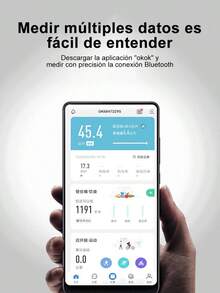 Báscula de grasa corporal, báscula inteligente Bluetooth, báscula electrónica multifunción, báscula de peso, báscula de salud, báscula de medición de grasa, analizador de composición corporal digital Bluetooth 4.0, 79 datos relacionados de alta precisión compatible con Android e iOS - Blanco - Ver 4