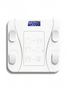 Báscula de grasa corporal, báscula inteligente Bluetooth, báscula electrónica multifunción, báscula de peso, báscula de salud, báscula de medición de grasa, analizador de composición corporal digital Bluetooth 4.0, 79 datos relacionados de alta precisión compatible con Android e iOS - Blanco - Ver 2