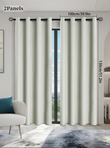 1 pieza/2 piezas Cortina térmica con recubrimiento aislante negro, adecuada para sala de estar, dormitorio, cocina, baño, decoración del hogar, decoración de habitaciones