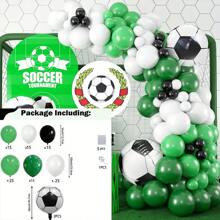 128 Peças Kit de Arco de Balões de Látex com Tema de Futebol para Decoração de Festa de Aniversário, Casamento, Bottom e Suprimentos Domésticos