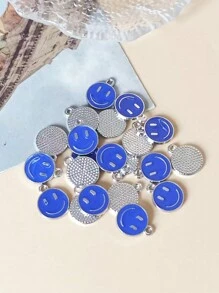 20pcs Mixed Color Zinc Alloy Emoticon Design Bead For Diy Necklace, Bracelet Making