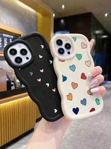 3个心形手机壳，多巴胺设计软硅胶手机套，兼容 11、13、14、15、16/16 Pro/16 Plus/16 Pro Max、Galaxy手机，国际版，非国内版 - 彩色 - 查看 4