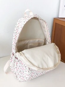 日系ins风清新简约艺术风书包，韩版百搭休闲花美少女学生背包，大容量课堂背包，适合外出、约会、购物、上课、玩耍等场合。 - 彩色 - 查看 10