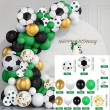 128 Peças Kit de Arco de Balões de Látex com Tema de Futebol para Decoração de Festa de Aniversário, Casamento, Bottom e Suprimentos Domésticos