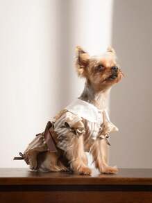 1 peça de roupa fofa para cachorro com estampa de ursinho e botões, ideal para todas as estações do ano.