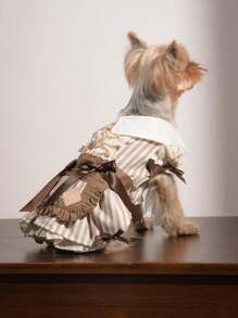 1 peça de roupa fofa para cachorro com estampa de ursinho e botões, ideal para todas as estações do ano.