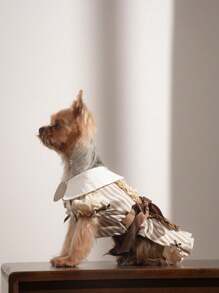 1 peça de roupa fofa para cachorro com estampa de ursinho e botões, ideal para todas as estações do ano.