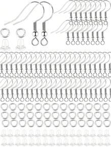 300入組耳環套裝，附有低敏耳鉤、跳環、透明橡膠耳塞，適用於製作珠寶飾品配件 - 彩色 - 查看 9