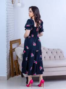 Women Midi Dresses - Đen và trắng - Xem 2