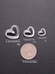 6 Peças/conjunto Botão De Metal Com Formato De Coração Oco E Superfície Lisa Para Camisas De Mulher, Suéteres, Casacos E Acessórios Diy