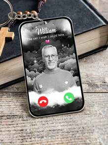 1 pieza Llavero personalizado con foto y texto, recuerdo conmemorativo personalizado, regalo de condolencias único, en memoria del abuelo, llavero conmemorativo personalizado como regalo para la pérdida de un ser querido, regalo para él/ella, abuelos, niños, para Navidad, para invierno, para otoño, descubrimientos de tesoros, moda de invierno, regalo de Navidad, regalo personalizado para mujeres/hombres