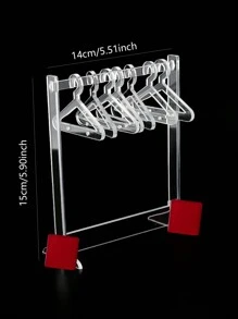 1 set Soporte de joyería acrílico creativo, Mini percha de ropa para exhibición de aretes, Estante de almacenamiento de aretes, Regalo para el Día de San Valentín Regreso a clases - transparente - Ver 6