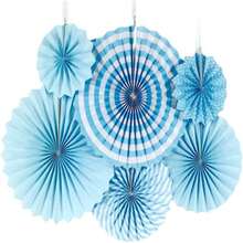 6 piezas Abanicos de papel plegables para decoración, ideales para decorar escaparates, fondo de bodas, pared de flores, decoración de fiestas de cumpleaños y revelación del género del bebé - Multicolor - Ver 8