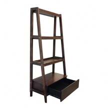 32x17x68" Ladder Shelf, Ladder Style Display Shelf - 棕色 - 查看 2