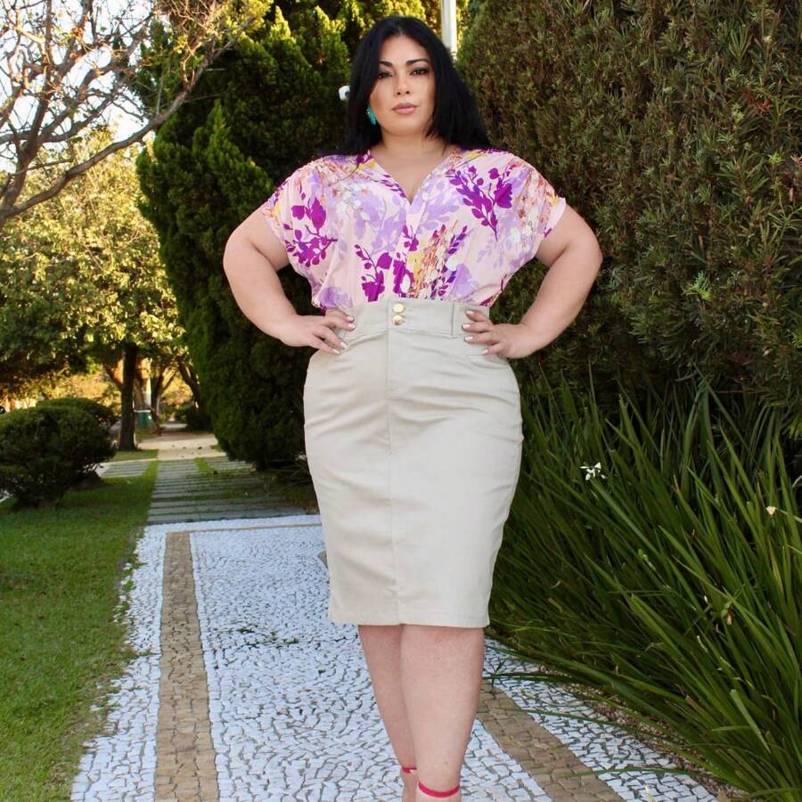 Plus Size Skirts - 米色 - 查看 1
