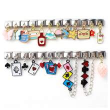 1pc Italy Style Stainless Steel Poker Charm Bracelet Component Cute And Detachable Suitable For DIY Making - Multicolor - View 3