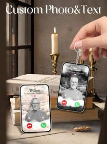 1 pieza Llavero personalizado con foto y texto, recuerdo conmemorativo personalizado, regalo de condolencias único, en memoria del abuelo, llavero conmemorativo personalizado como regalo para la pérdida de un ser querido, regalo para él/ella, abuelos, niños, para Navidad, para invierno, para otoño, descubrimientos de tesoros, moda de invierno, regalo de Navidad, regalo personalizado para mujeres/hombres