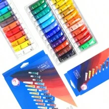 12/24 Màu, Bộ Sơn Acrylic, Dụng Cụ Vẽ Tranh 15ml, Sơn Acrylic Cho Người Mới Bắt Đầu Và Nghệ Sĩ Chuyên Nghiệp - Nhiều màu - Xem 5
