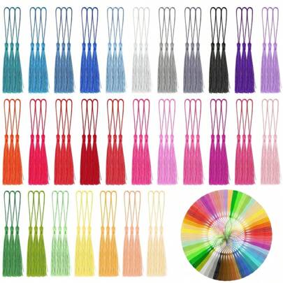 20/50/100 Pcs 13cm/5 Inch Silky Handmade Soft Craft Mini Tassels With Loops For Jewelry Making, DIY Projects, Bookmarks