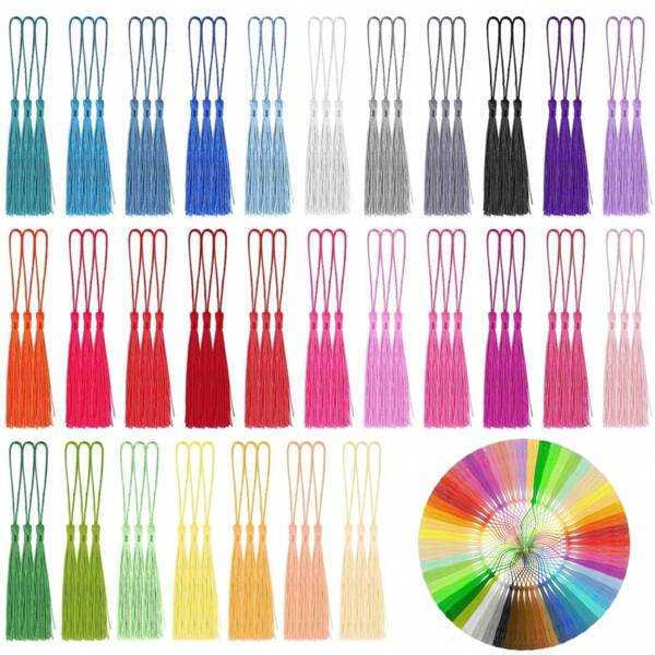 20/50/100 Pcs 13cm/5 Inch Silky Handmade Soft Craft Mini Tassels With Loops For Jewelry Making, DIY Projects, Bookmarks