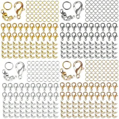 169pcs Alloy Lobster Clasp Jump Rings Connector Crimp Ends Set For Bracelet Necklace Chain DIY Jewelry Making Supplies